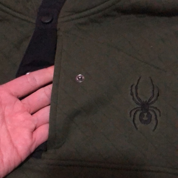 NWT Mens Spyder Quilted Pullover-Olive Green-Sz S - Picture 11 of 13